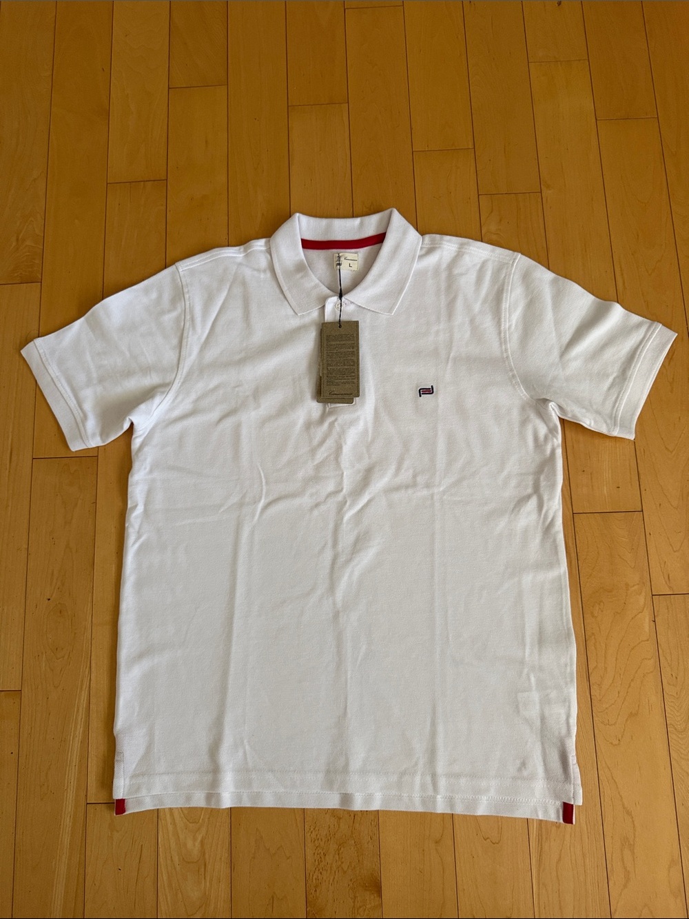 NWT Camicissima Men’s White Polo Shirt with Red Trim